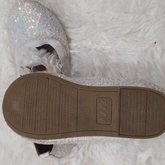 Sugar Kids Sparkly White Dress Shoes. Size 10 - Picture 5 of 5